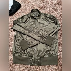 Army Green Zip up, Size medium